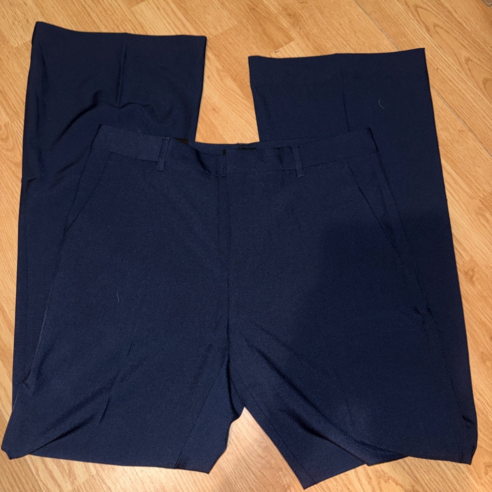 Banana Republic Sculpted Stretch Bootcut Slacks in Deep Navy Blue